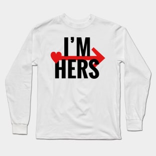 I'm Hers RIGHT Arrow White Couple Matching Long Sleeve T-Shirt